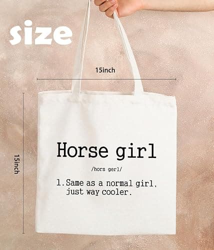 Zeghk Horse Tote Bag, Horse Lover Gifts for Women, Canvas Tote Bags for Women, Horse Gifts, Birthdays Gift for Women thumbnail 4