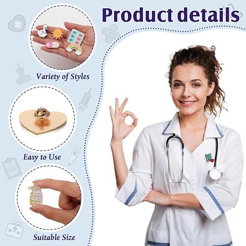Riceshoot 30 Pcs Nurse Enamel Pins for Badge Inspirational Nurse Lapel Pin for Nursing Student Oncology Vascular Nephrology thumbnail 3
