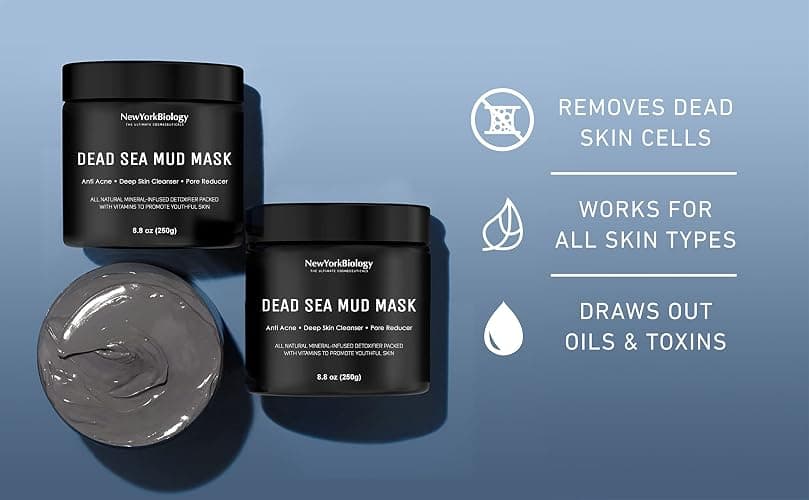 New York Biology Dead Sea Mud Mask for Face and Body - Spa Quality Pore Reducer for Acne, Blackheads & Oily Skin, Natural Skincare for Women, Men - Tightens Skin for A Healthier Complexion - 8.8 oz - Original - 8.8 Ounce (Pack of 1) thumbnail 5