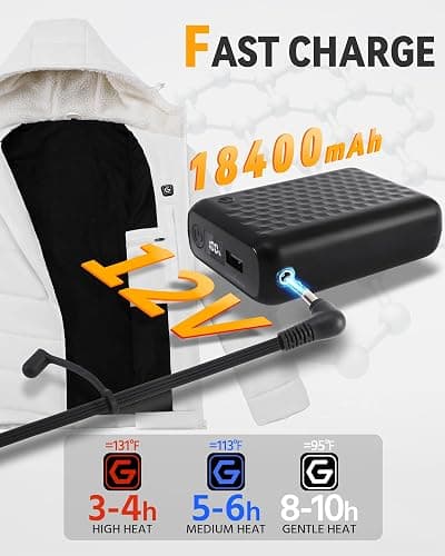 Graphene Women Heated Jacket 12V Fast Charge 18400mAh Large Capacity thumbnail 3