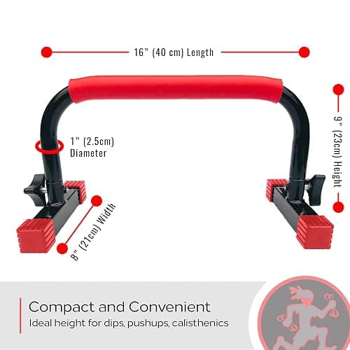 Rubberbanditz Parallette, Parallel Bars & Dip Station | At Home Gym Workout Equipment, L-Sit Bars & Calisthenics Equipment for Home. Perfect for Push Ups, Dips, Handstands & Gymnastics. thumbnail 3