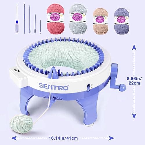 BZVV Knitting Machine for SENTRO 48 Needles Smart Knitting Crochet Machine with Row Counter for Adults and Beginners, Knitting Board Rotating Double Loom - Image 1