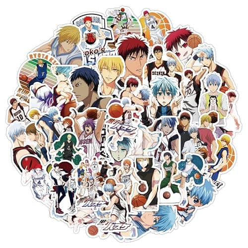 Kuroko's Basketball Pack d'autocollants 50pcs, autocollant en vinyle pour bouteilles d'eau ordinateur portable Skateboard Notebook, cadeau pour adultes enfants thumbnail 3