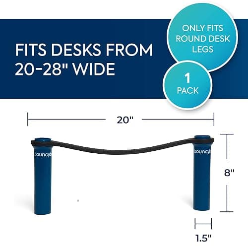 Bouncyband Original Bouncy Bands for Desks, Blue, 1-Pack – Desk Chair Bands for 20” to 28” Wide Desk Legs with 1.5” Diameter Support Pipes – Silent Sensory Tool Increases Focus and Relieves Stress thumbnail 2