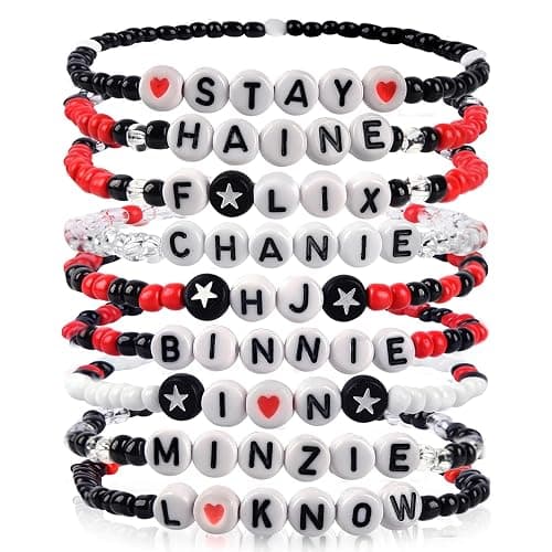 KKUHTY 9PCS Stray Merch Stay-Inspired Beaded Bracelets Set – Adjustable SKZ Merch Friendship Bracelets, Fandom Stray Jewelry Gifts for Concerts & Everyday Wear - Image 1