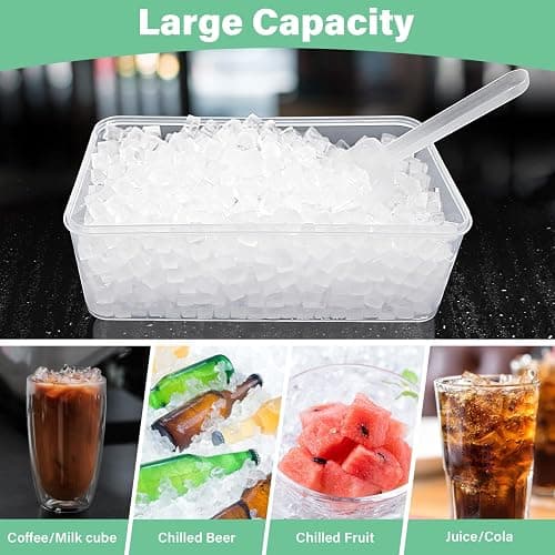 Mini Ice Cube Tray for Freezer: FDDBI Small Ice Trays for Freezer with Bin - 117×4PCS Easy Release Nugget Ice Tray - Crushed Ice Tray with Container thumbnail 6