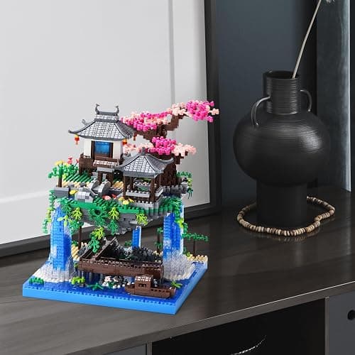 CAXIMSY Cherry Blossom Bonsai Tree House Building Block Sets 3320PCS Chinese Architecture of Peach Blossom Micro Mini Building Set Toy Gift for Kids Adults thumbnail 7