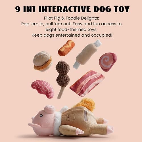 Nocciola Stuffed Pig Dog Toys: Funny Squeaky Crinkle Dog Chew Toys for Small Medium Breed, Plush Puzzle Cognitive Training Pet Enrichment Supplies, Hide and Seek Dog Christmas Stocking Stuffers thumbnail 2