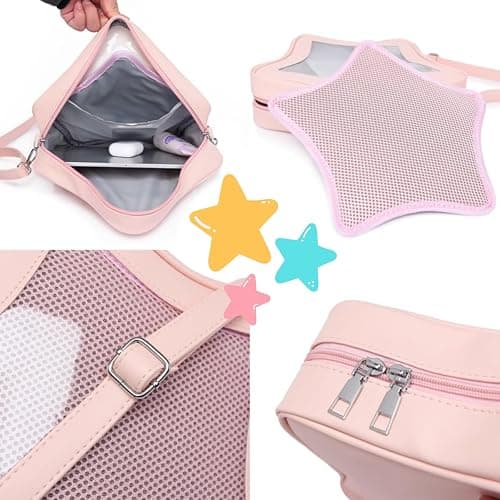 semmoi Ita Bag, Kawaii Star-Shaped Backpack – Large Capacity, Waterproof, Lightweight, Cross-body Bag (Yellow) thumbnail 6