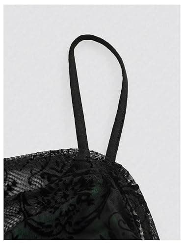 SOLY HUX Women's Ruched Lace Cami Top Drawstring Sleeveless Clubwear Sexy Gothic Tops thumbnail 3