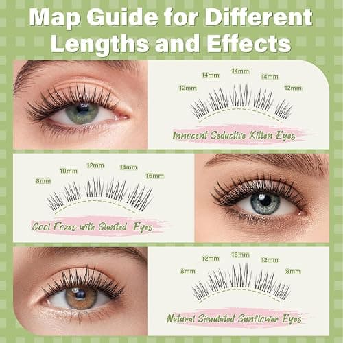 KEYYOU Natural Lash Clusters,Aurora Wispy Lashes,Seamless Mascara Look | Untra-Thin 0.03mm Clear Band,Beginner-friendly,Poke-Free Comfort,Featherlight Fibers,Daily Attendance,Eyelash Clusters,8-16mm thumbnail 4