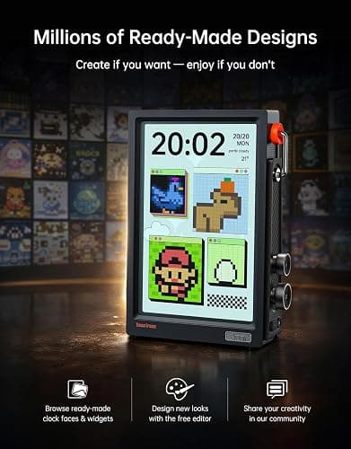 Divoom TimesFrame – 10.1" WiFi 6 Digital Picture Frame & Smart Desk Display, No Subscription | 64GB | Send Photos, Videos & AI Styles + Live Widgets (Weather, Calendar, etc)–Perfect Personalized Gift thumbnail 7