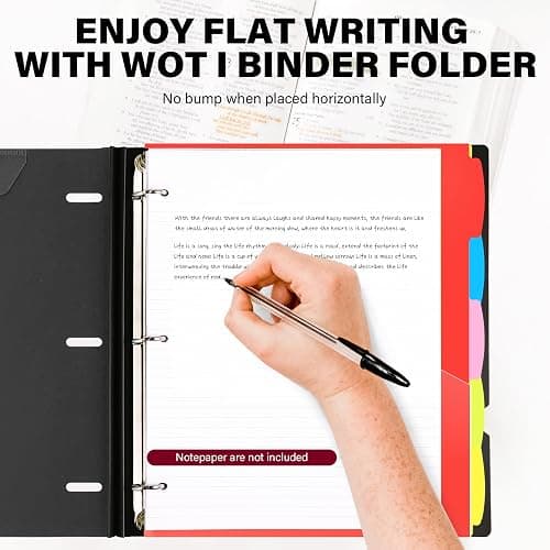 WOT I Telescoping Project Organizer 2-Pack, Refillable 3 Ring Binder with Dividers and Pockets, 13 Pocket Folders, 1 Inch 3 Rings, Black thumbnail 5