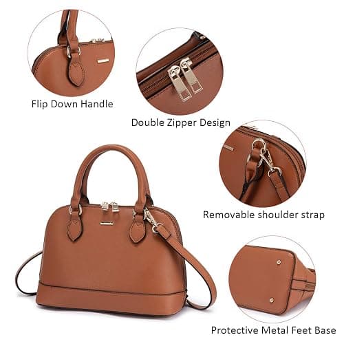 LOVEVOOK Purse for Women Small Crossbody Bags Classic Double Zip Top Handle Dome Satchel Bag thumbnail 5