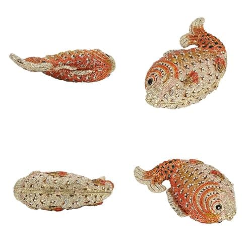 Tngan Women Mini Fish Clutch Luxury Rhinestones Purse Sparkling Banquet Handbag Wedding Party Clutch Bag thumbnail 6