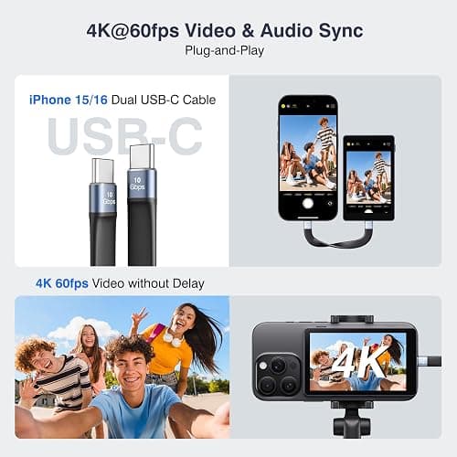 Vlog Selfie Monitor Screen, Magnetic Phone Vlog Selfie Monitor Screen 4K 60fps Bluetooth Remote, Back Camera Monitor for Vlog Live Stream TikTok, Compatible with iPhone & Android thumbnail 2