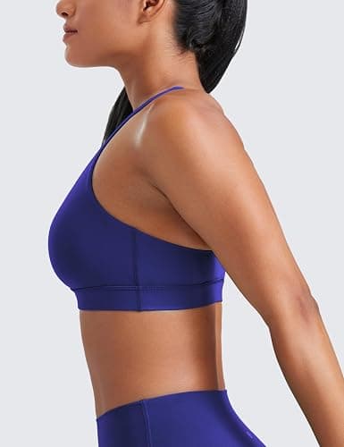 CRZ YOGA Naked Feeling Strappy Padded Sports Bras for Women - Fitness Workout Top Criss Cross Back Yoga Cami thumbnail 3