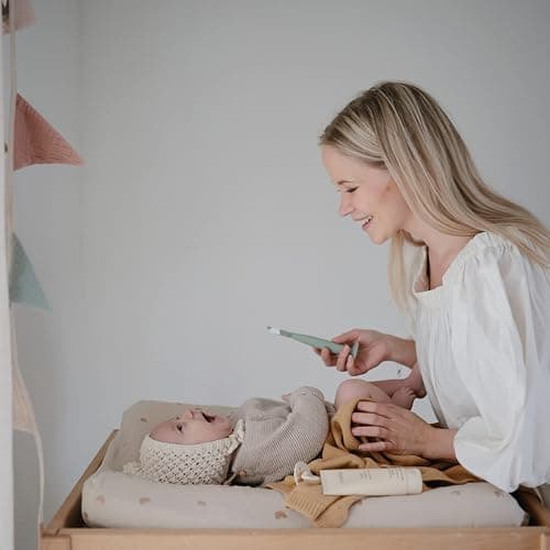 mushie Extra Soft Muslin Fitted Changing Pad Cover (Fog) - Fog thumbnail 2