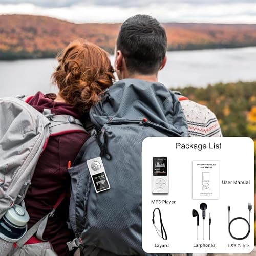 MP3 Player with Bluetooth 5.0, 1.8 inch Screen Portable Music Player with HD Speaker, HiFi Music Supports FM Radio, Voice Recorder, Supports Expanded Up to 128GB(White, 32GB) thumbnail 9
