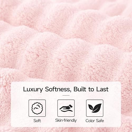 REDKISS Soft Bath Towel Sets 8-Piece, Microfiber Quick Dry & Absorbent, 35x70 in Large Bath Sheet 14x30 in Hand Towel, 12x12 in Washcloth, Pink Bathroom Towel Set thumbnail 5