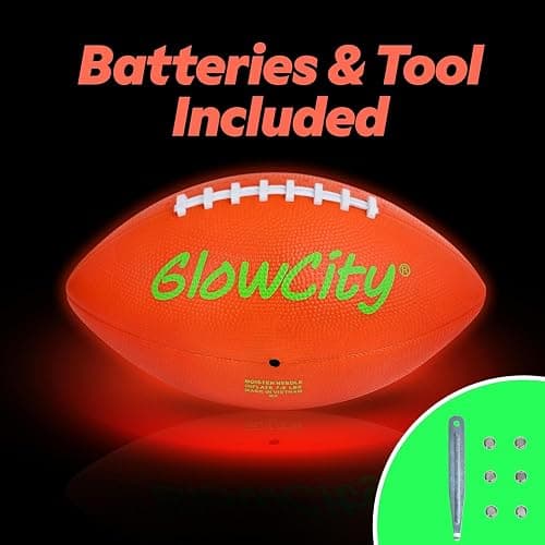 GlowCity Glow in The Dark Football - Size 3/6 Light Up Ball Gifts for Kids, Teens & Adults - Bright Football for Night Outdoor Games - Sports Birthday Gift Ideas for Boys Ages 6 7 8 9 10 11 12 13 14 thumbnail 4