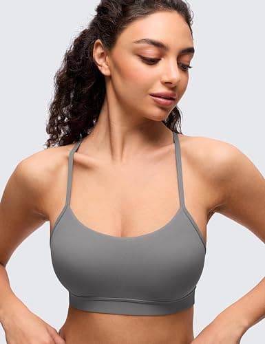 CRZ YOGA Butterluxe Y Back Sports Bras | Light Support, Removable Pads, Yoga, Extremely Soft, Scoop Neck, Spaghetti Strap, for Women thumbnail 4