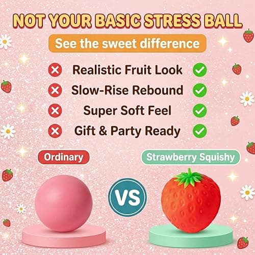 Giant Strawberry Squishy Big Strawberry Squishies Fruit Stress Ball Toys Large Slow Rise Squeeze Huge Rebound Cute Rising Strawberries Model Simulation Fidget Toys Party Favor (Small 3.15in 1pcs) thumbnail 6