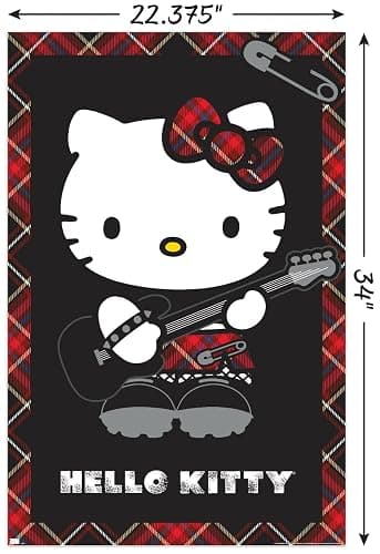 Hello Kitty: 22 Punk Red Wall Poster, 34L" x 22.4W", Unframed Version thumbnail 3