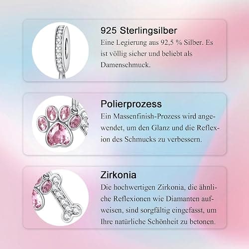 Alstiva Tiere Hase Vierblättriges Kleeblatt 925 Sterling Silber 5A Zirkonia Charm Anhänger für Armband Charm Bead Pendant für Europäische Armbänder Halsketten Schmuck Geschenk für Damen thumbnail 5