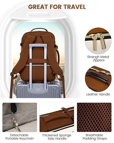 LOVEVOOK 56L Travel Backpack for Women & Men, Airline Approved Carry On Luggage with 3 Packing Cubes, TSA Overnight Bags, Waterproof Personal Item Bag, Weekender Essentials Backpacks fits 17" Laptop thumbnail 5