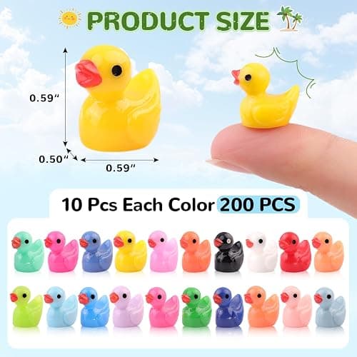 TINKRSTUFF 200PCS Mini Resin Animals Cute Tiny Ducks,Miniature Duck Figures to Hide,Little Animal Small Figurines Bulk for Topper Desk Garden Dollhouse Landscape Aquarium Ornaments DIY Crafts & Decor thumbnail 2