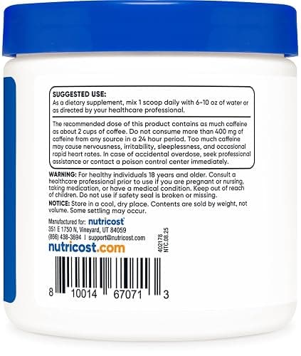 Nutricost Guarana Extract Powder 100 Grams - Natural Brazilian Herbal Caffeine/Energizer Supplement thumbnail 4