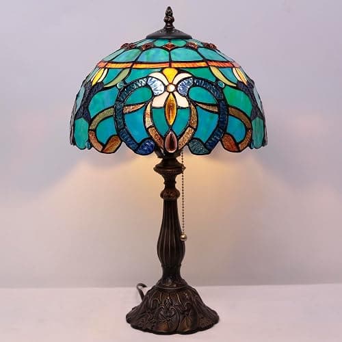 ZJART Tiffany Table Lamp 12X12X19 Inch Green Brown Jewelry Baroque thumbnail 5