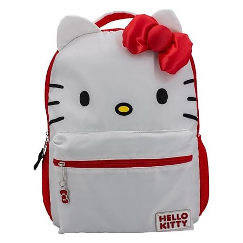 AI ACCESSORY INNOVATIONS Hello Kitty Backpack for Girls, Sanrio Kawaii Bookbag, 16 Inch Anime School Bag with 3D Features - Image 1