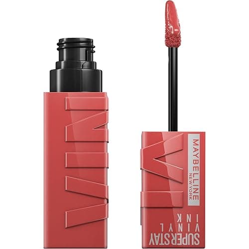 Maybelline Super Stay Vinyl Ink Longwear No-Budge Liquid Lipcolor Makeup, Highly Pigmented Color and Instant Shine, Peachy, Peachy Nude Lipstick, 0.14 fl oz, 1 Count - Image 1