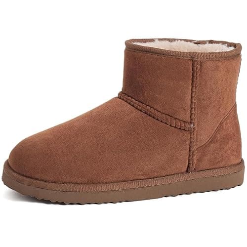 Zizor Women's Cozy Short Bootie Slippers, Winter Warm Hard Bottom House Shoes with Fuzzy Lining - Image 1