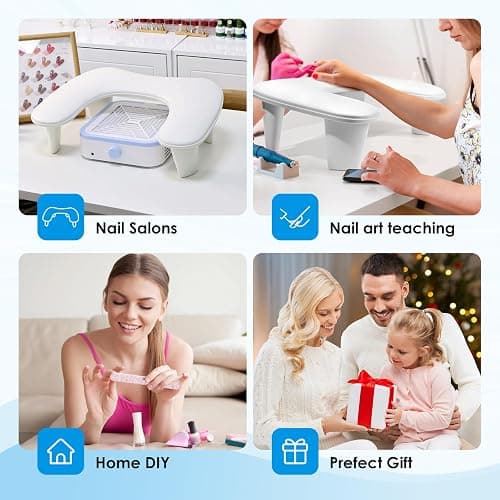 LIONVISON Arm Rest for Nails Tech U Shaped - Comfortable Manicure Nail Hand Rest Pillow Cushion, Nail Armrest Stand for Acrylic Nail Art Tech, Quick Installation, White thumbnail 7