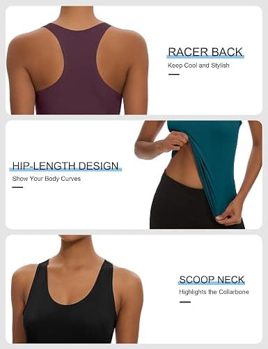 Dalavch 5 Pack Women's Workout Racerback Tank Tops Spandex Yoga Athletic Running Gym Sports Crop Tops for Women thumbnail 4