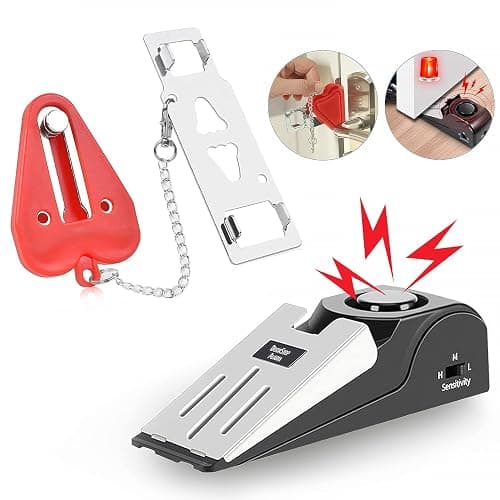 MBBEST Portable Door Lock & Door Stop Alarm,Dual Protection Security Door Kit,Door ​Security Devices Pocket Door Stopper Self Defensey Tools for Hotel Travel Home Apartment House - Image 1