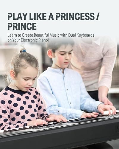 Donner 61 Key Keyboard Piano, Electric Piano Keyboard Kit with 249 Voices, 249 Rhythms - Includes Piano Stand, Stool, Microphone, Gift for Beginners, Black (DEK-610S) thumbnail 6