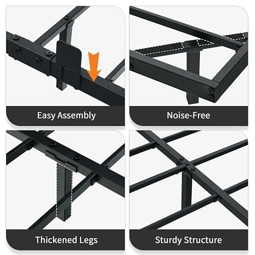 HOMBCK Floating Bed Frame Full Size with LED Light, Modern Metal Bed Frame, No Box Spring Needed, Noise Free, Easy Assembly thumbnail 5