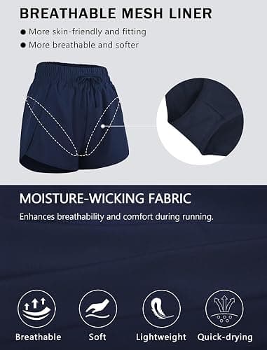 addigi Women's Running Shorts High Waisted Quick Dry Athletic Shorts Sports Workout Gym Track Drawstring Shorts with Pockets thumbnail 4