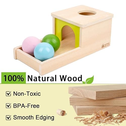Adena Montessori Object Permanence Box with Tray Three Balls Montessori Toys for 6-12 Months Baby 1 Year Old Infant Toddler Typical thumbnail 5