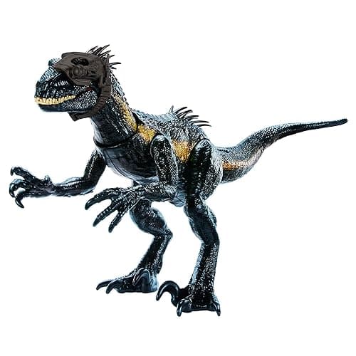 Mattel Jurassic World Track 'n Attack Dinosaur Action Figure, Indoraptor Toy with Lights, Sound, Motion & Accessories, Plus Downloadable App & AR - Indoraptor