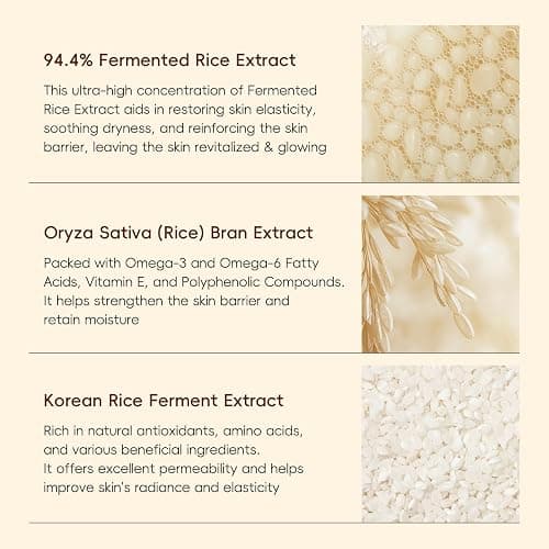 LAIKOU Skin Care Set, Korean Skin Care - Korean Beauty for Women - 5pcs | Rice Cleanser, Toner, Serum, Eye Serum, Moisturizing Cream Teen Girls Mom Daughter Mother's Day Birthday Christmas Lover thumbnail 6