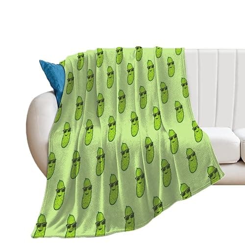 Pickle Blanket for Girls - 60x80 Inches Twin Size - Soft Fuzzy Plush Throws Gift - Green Funny Throw Blanket for Bed, Couch, Living Room thumbnail 4