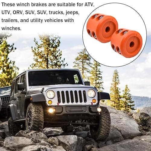 Bittwee Car Rubber Winch Stopper for ATV UTV Truck, Cable Saver Hook Stopper Line for Synthetic Rope, Bump Shock Saver Dampener with Stainless Steel Screw and Nut, Quick Installation Tool (Orange) thumbnail 7