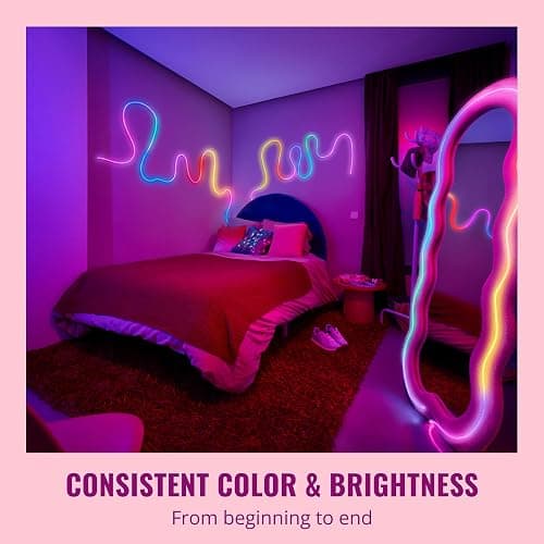 WiZ Connected Neon Smart Flex Strip – 16.4 ft (Two 8.2ft Strips), 16 Million Colors + Shades of White, Dynamic Light Scenes, Connects to Your Wi-Fi, Voice/App Control thumbnail 4