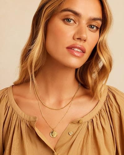 gorjana - Compass Coin Pendant Necklace 3/4 inch - 18k Gold or Silver Plated - Adjustable 17-19 inch Chain - Spring Ring Closure - Long-Lasting thumbnail 4