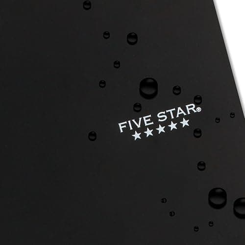 Five Star Spiral Notebook + Study App, 5 Subject, Wide Ruled Paper, 8" x 10-1/2", 200 Sheets, Fights Ink Bleed, Water Resistant Cover, Black (72045) thumbnail 7